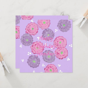 Tarjeta de cumpleaños personalizada para flores ro