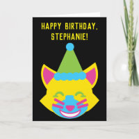 Tarjeta de cumpleaños personalizada para gato bril
