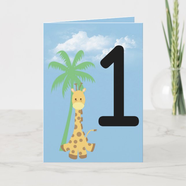 Tarjeta de cumpleaños personalizada para Giraffe d (Anverso)