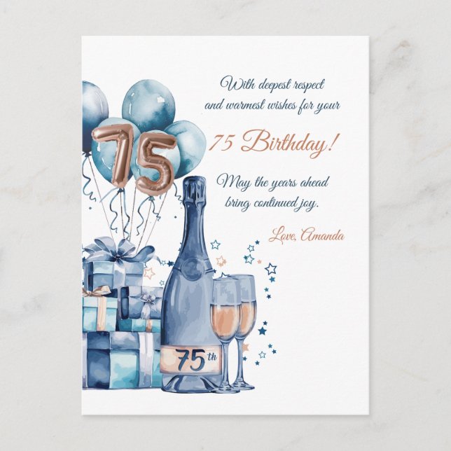 Tarjeta de cumpleaños personalizada para hombres d (Anverso)