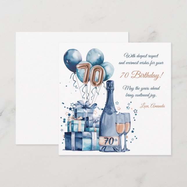 Tarjeta de cumpleaños personalizada para hombres d (Anverso / Reverso)