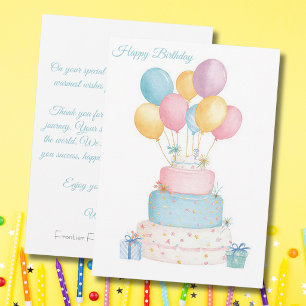 Tarjeta de cumpleaños personalizada para negocios