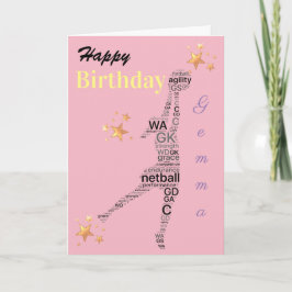 Tarjeta de cumpleaños personalizada para Netball
