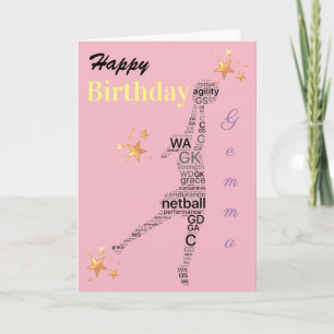 Tarjeta de cumpleaños personalizada para Netball