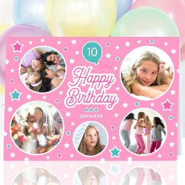 Tarjeta de cumpleaños personalizada para niñas con
