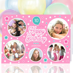 Tarjeta de cumpleaños personalizada para niñas con