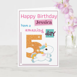 Tarjeta de cumpleaños personalizada para niñas - U