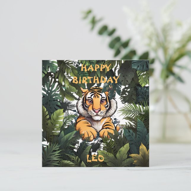 Tarjeta de cumpleaños personalizada para niños (Anverso de pie)