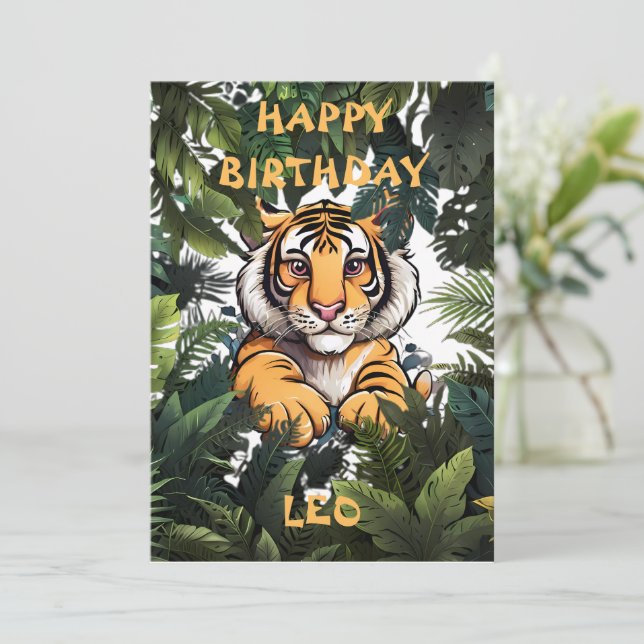 Tarjeta de cumpleaños personalizada para niños (Anverso de pie)