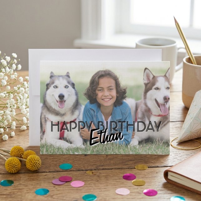 Tarjeta de cumpleaños personalizada para niños con (Subido por el creador)