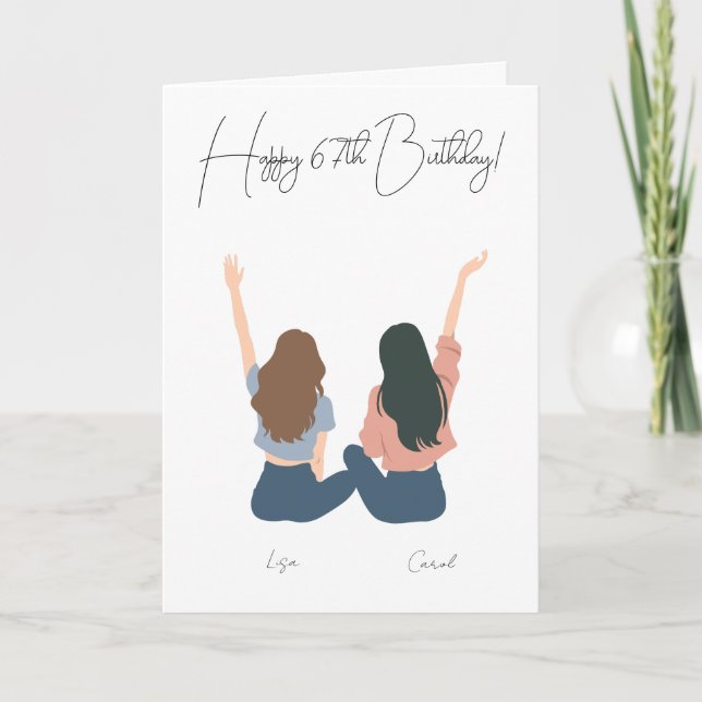 Tarjeta de cumpleaños personalizada para novia (Anverso)