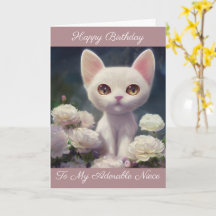Tarjeta de cumpleaños personalizada para sobrina c