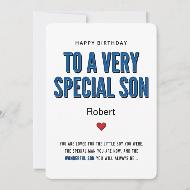 Tarjeta de cumpleaños personalizada para un hijo m (Anverso)