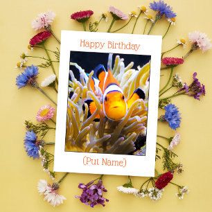Tarjeta de Cumpleaños Personalizada Pez Payaso