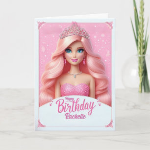 Tarjeta de Cumpleaños Personalizada Pink Princess