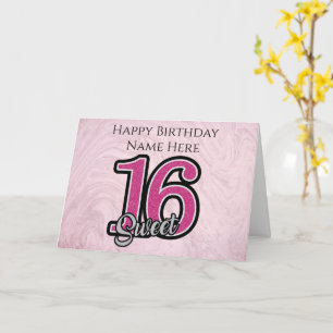 Tarjeta de cumpleaños personalizada Pink Sweet Six