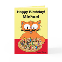 Tarjeta de cumpleaños personalizada Pizza Party Ca