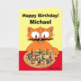 Tarjeta de cumpleaños personalizada Pizza Party Ca