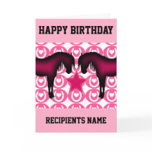 Tarjeta de cumpleaños personalizada Pony Rosa para