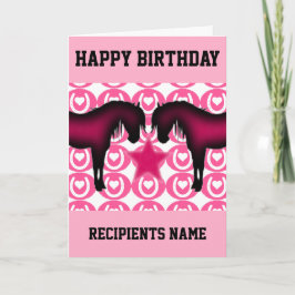 Tarjeta de cumpleaños personalizada Pony Rosa para