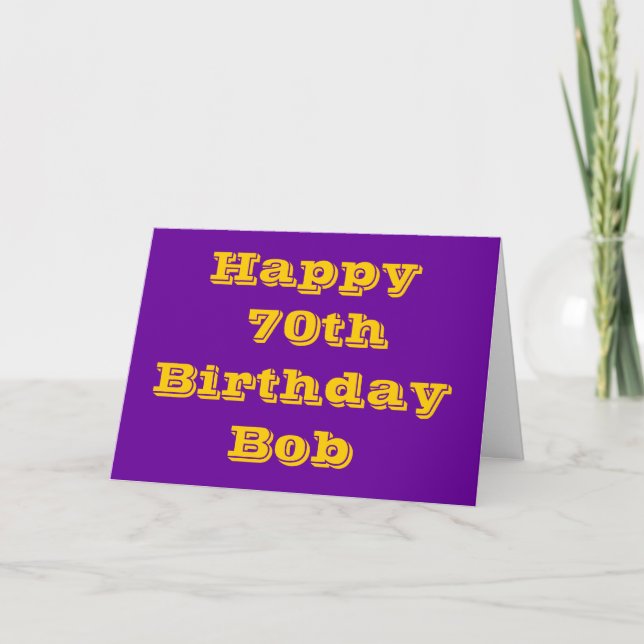 Tarjeta de cumpleaños personalizada Purple and Gol (Anverso)