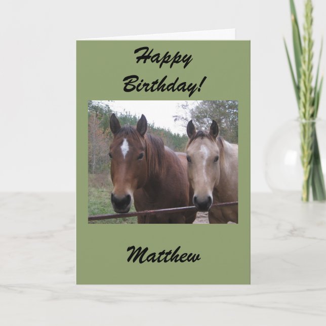 Tarjeta de cumpleaños personalizada Quarter Horse (Anverso)