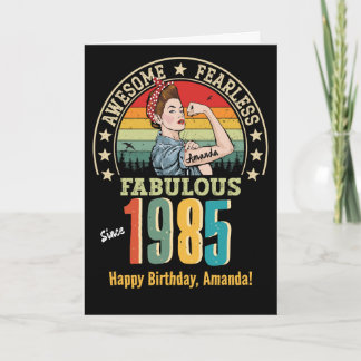 Tarjeta de cumpleaños personalizada Retro Rosie Ri