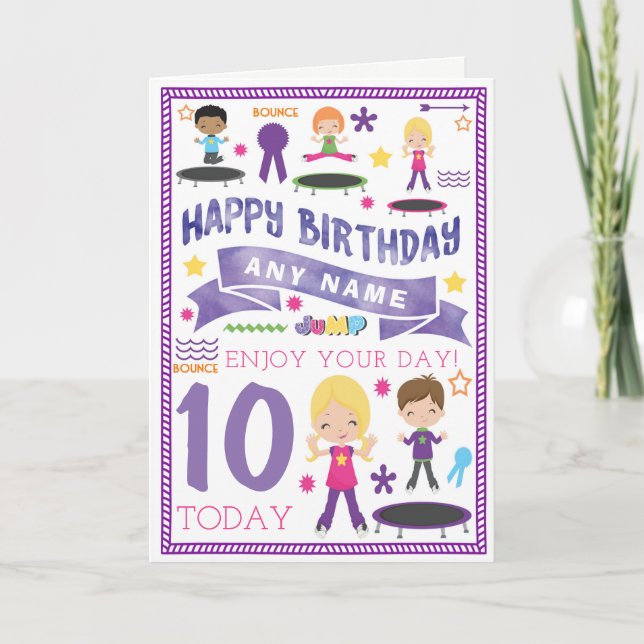 Tarjeta de cumpleaños personalizada salto de la (Anverso)