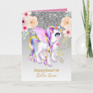 Tarjeta de Cumpleaños Personalizada Sweet 16 Lindo