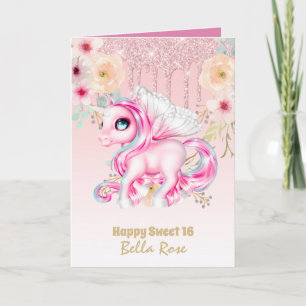 Tarjeta de Cumpleaños Personalizada Sweet 16 Lindo