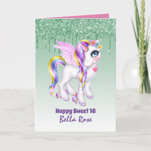Tarjeta de Cumpleaños Personalizada Sweet 16 Lindo