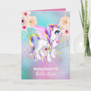 Tarjeta de Cumpleaños Personalizada Sweet 16 Lindo