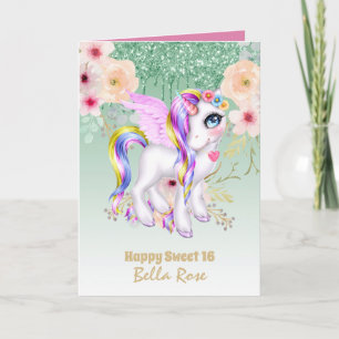 Tarjeta de Cumpleaños Personalizada Sweet 16 Lindo