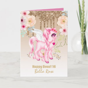 Tarjeta de Cumpleaños Personalizada Sweet 16 Lindo