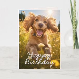 Tarjeta de cumpleaños personalizado Cocker Spaniel