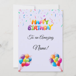 Tarjeta de cumpleaños personalizado con globos y c