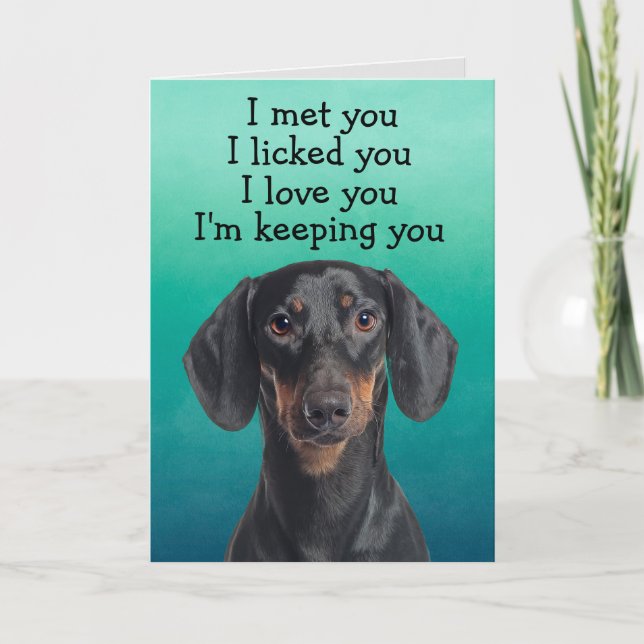 Tarjeta de cumpleaños personalizado Dachshund (Anverso)