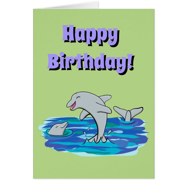 tarjeta de cumpleaños personalizado de delfines li (Frente)