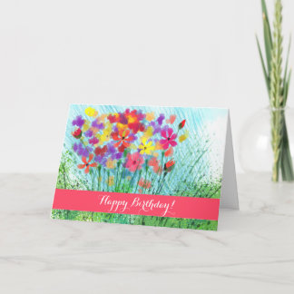 Tarjeta de cumpleaños Personalizado de flores impr