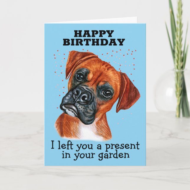 Tarjeta de cumpleaños personalizado de su Boxer (Anverso)