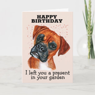 Tarjeta de cumpleaños personalizado de su Boxer