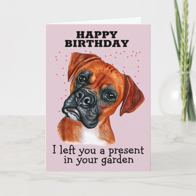 Tarjeta de cumpleaños personalizado de su Boxer (Anverso)