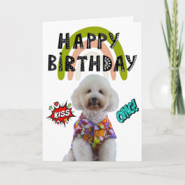 Tarjeta de cumpleaños personalizado de tu Poodle