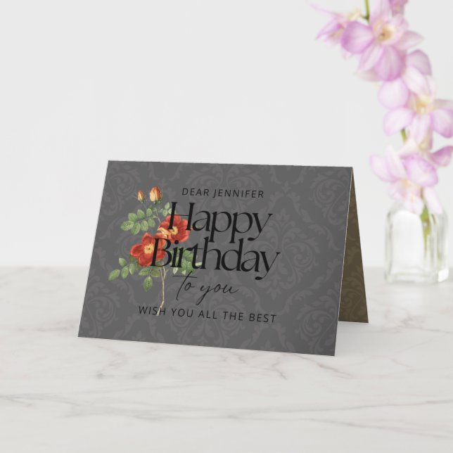 Tarjeta de cumpleaños Personalizado Elegante de la (Orquídea)