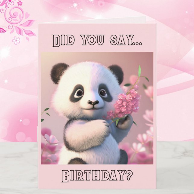Tarjeta de cumpleaños Personalizado Panda and Cher (Subido por el creador)