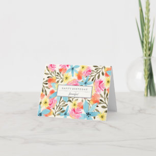 Tarjeta de cumpleaños Personalizado Paradise Flowe