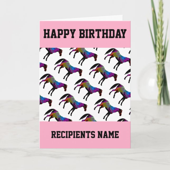 Tarjeta de cumpleaños personalizado Racehorse (Anverso)