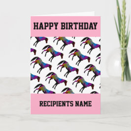 Tarjeta de cumpleaños personalizado Racehorse