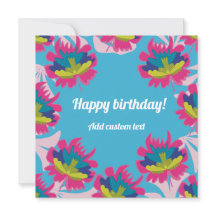 tarjeta de cumpleaños personalizado tropical azul 