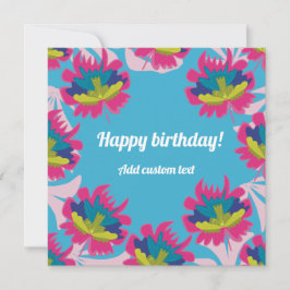 tarjeta de cumpleaños personalizado tropical azul
